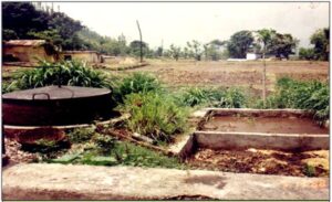 Biogas plant in a village watershed